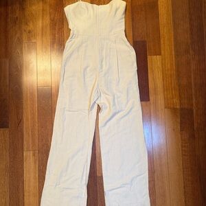 ZARA | Cream structured jumpsuit size large / medium BNWT